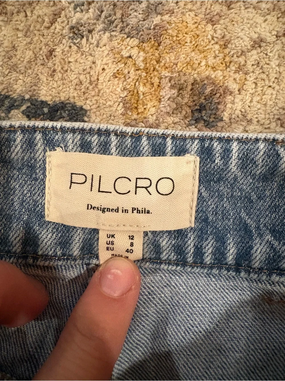 Anthropologie Pilcro Blue Denim Mini Skirt Button Closure Women’s Size 8
